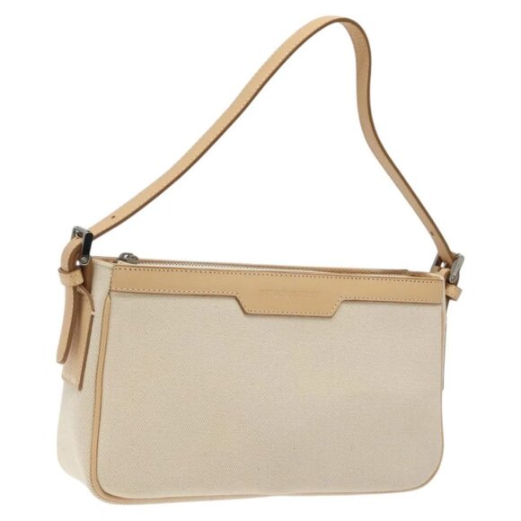 BURBERRY Shoulder Bag Canvas White Auth am8211 - Picture 1 of 16